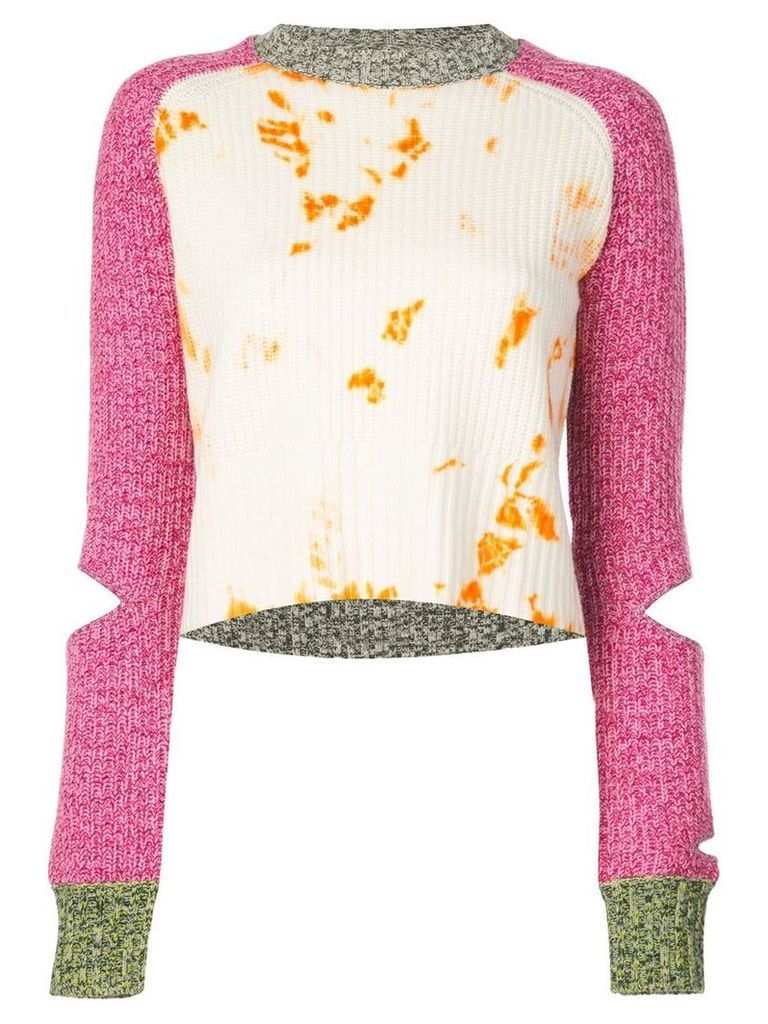 Zoe Jordan cropped tie-dye sweater - PINK