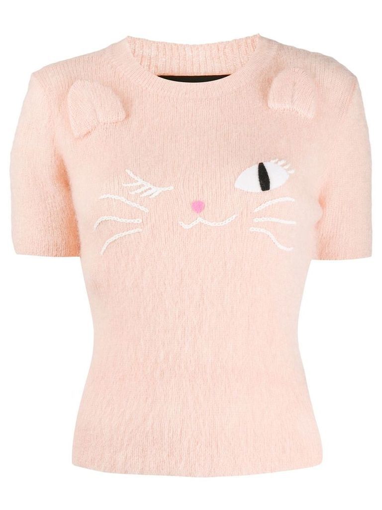 Boutique Moschino short-sleeve fitted top - Pink