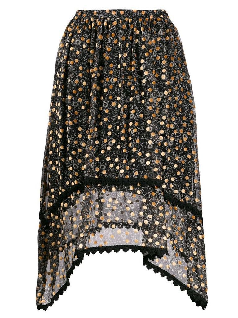 See By Chloé velvet-flocked floral-print skirt - Black
