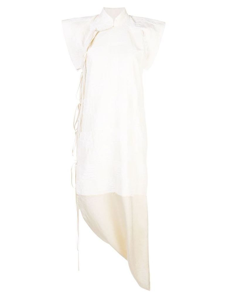 Uma Wang asymmetric patchwork dress - White