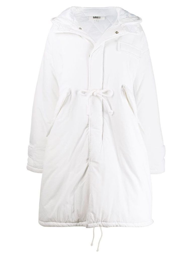 Mm6 Maison Margiela padded hooded oversized coat - White
