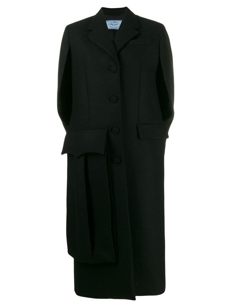 Prada single-breasted oversized coat - Black