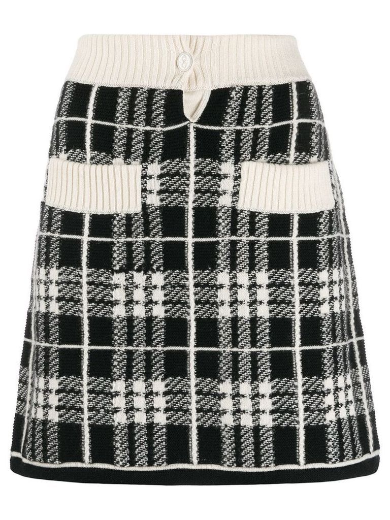Barrie checked A-line skirt - Black
