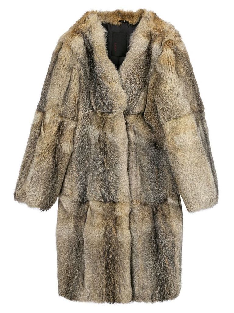 Liska mid-length fur coat - NEUTRALS