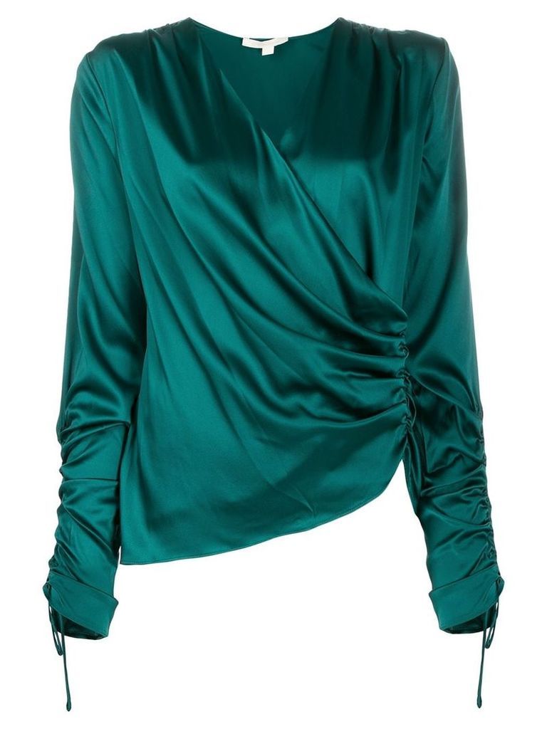 Jonathan Simkhai wrap silk blouse - Green