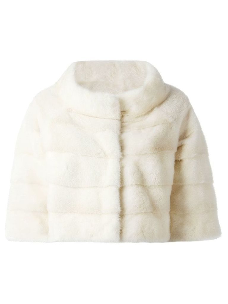 Liska fur cropped jacket - NEUTRALS