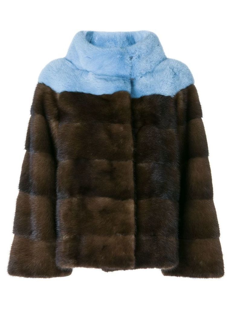 Liska fur detail coat - Multicolour