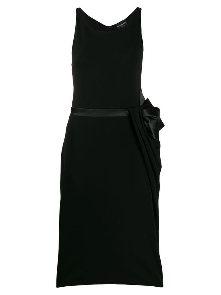 Emporio Armani bow-tie belt midi dress - Black