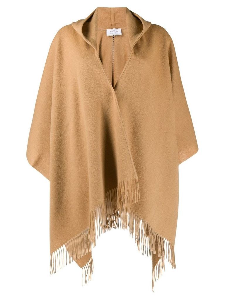 Snobby Sheep hooded woven cape - NEUTRALS