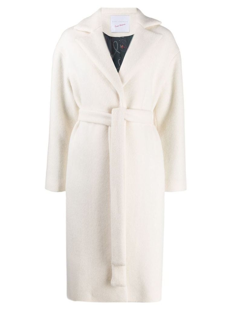 Giada Benincasa belted knee-length coat - White