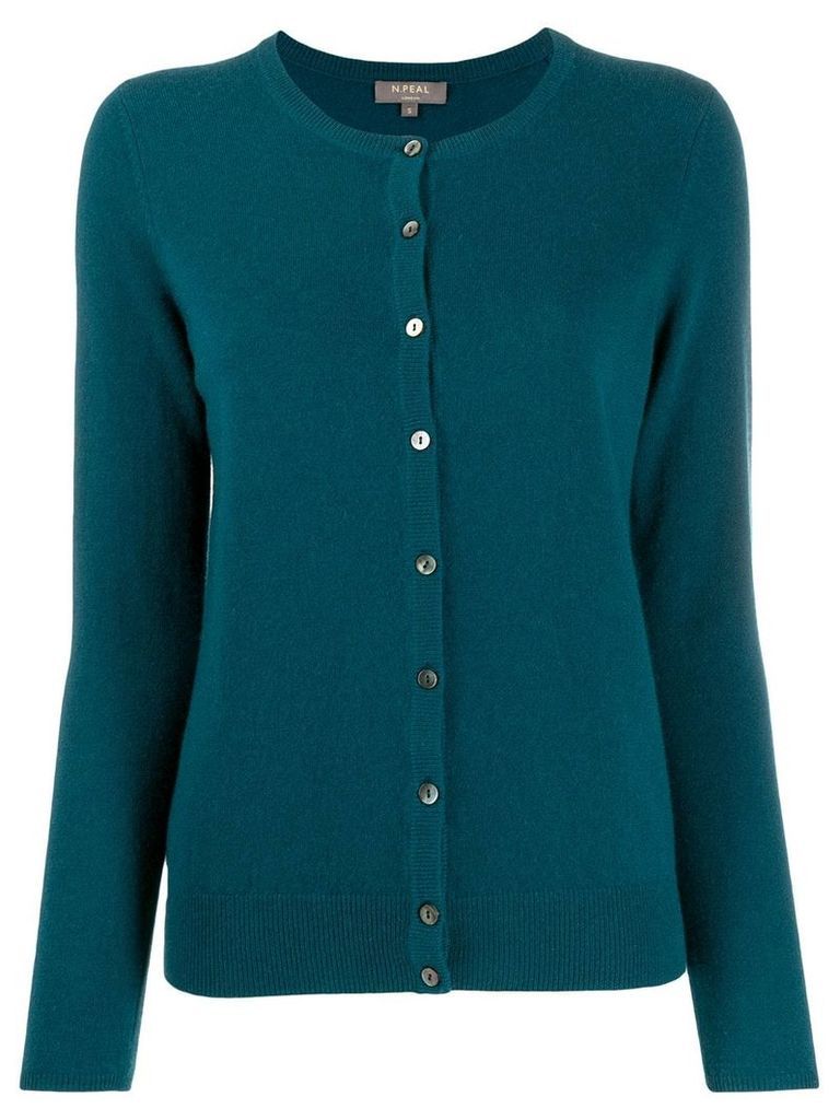 N.Peal round neck cashmere cardigan - Blue