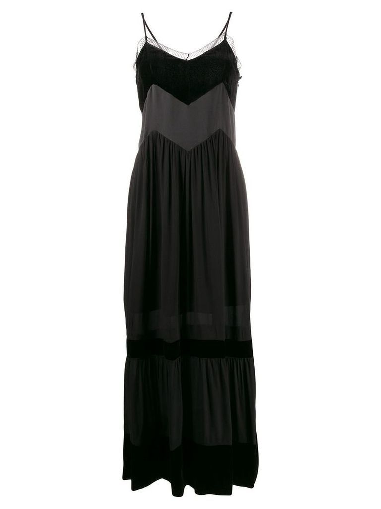 Twin-Set paneled maxi dress - Black