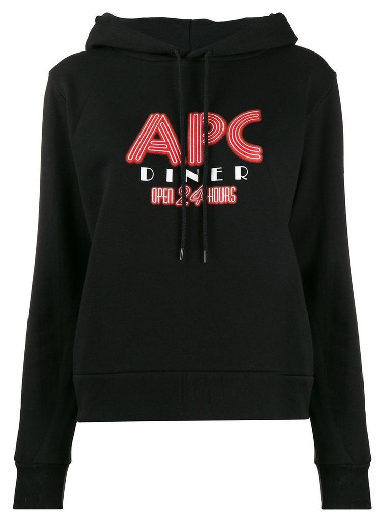 A.P.C. logo print hoodie - Black