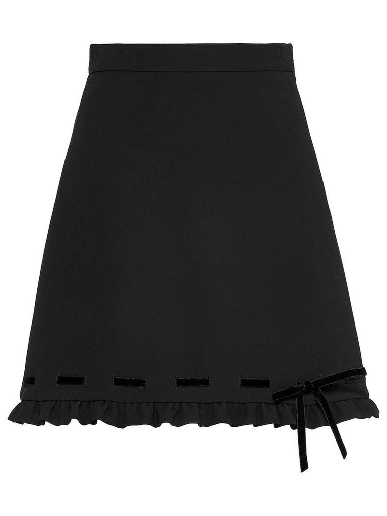 Miu Miu cady and velvet skirt - Black