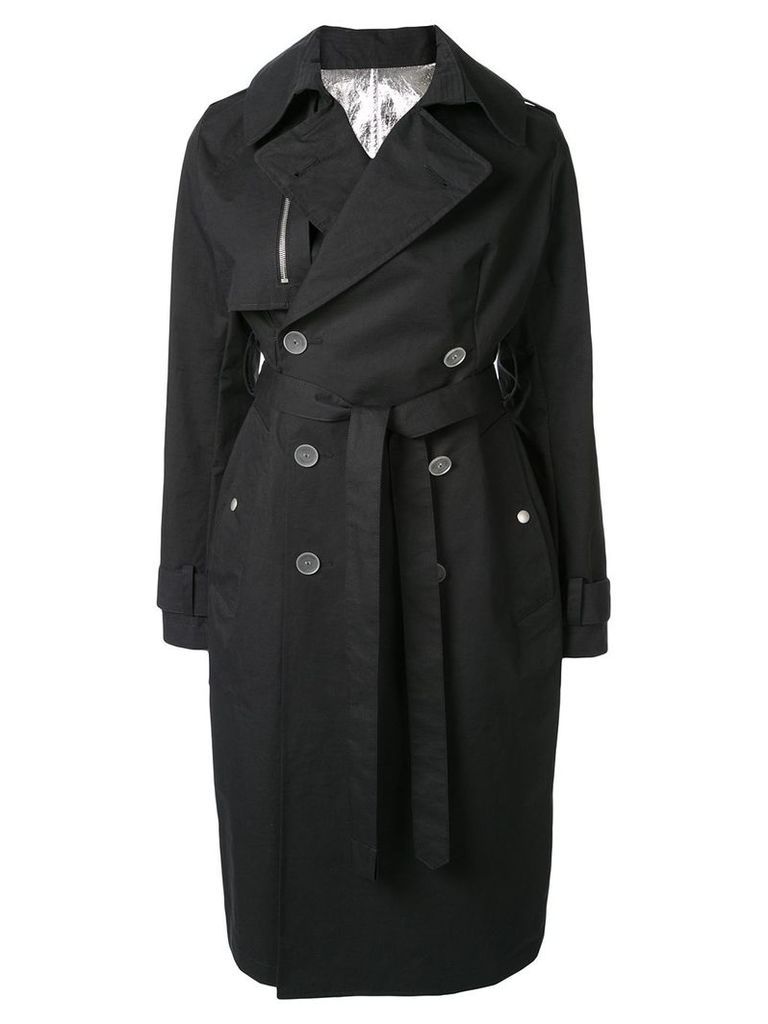 Unravel Project belted trench coat - Black