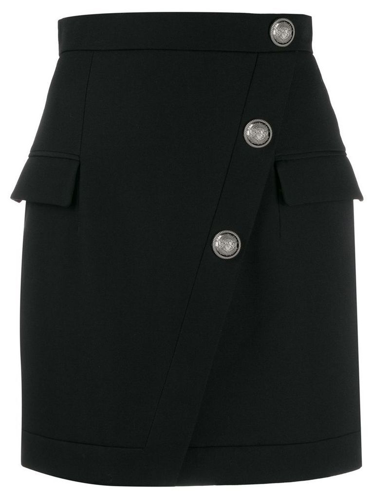 Balmain buttoned short skirt - Black