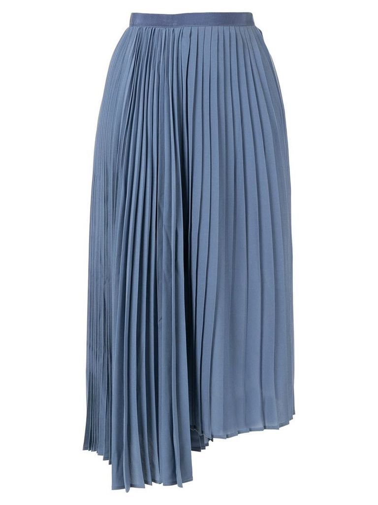 Le Ciel Bleu Georgette pleated skirt - Blue
