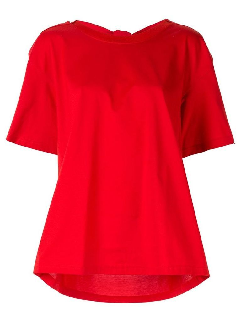 Le Ciel Bleu drape back T-shirt - Red