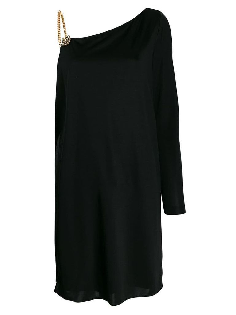 Gucci asymmetric sleeves flare dress - Black