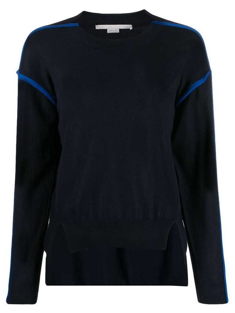 Stella McCartney contrast-seam high-low sweater - Blue