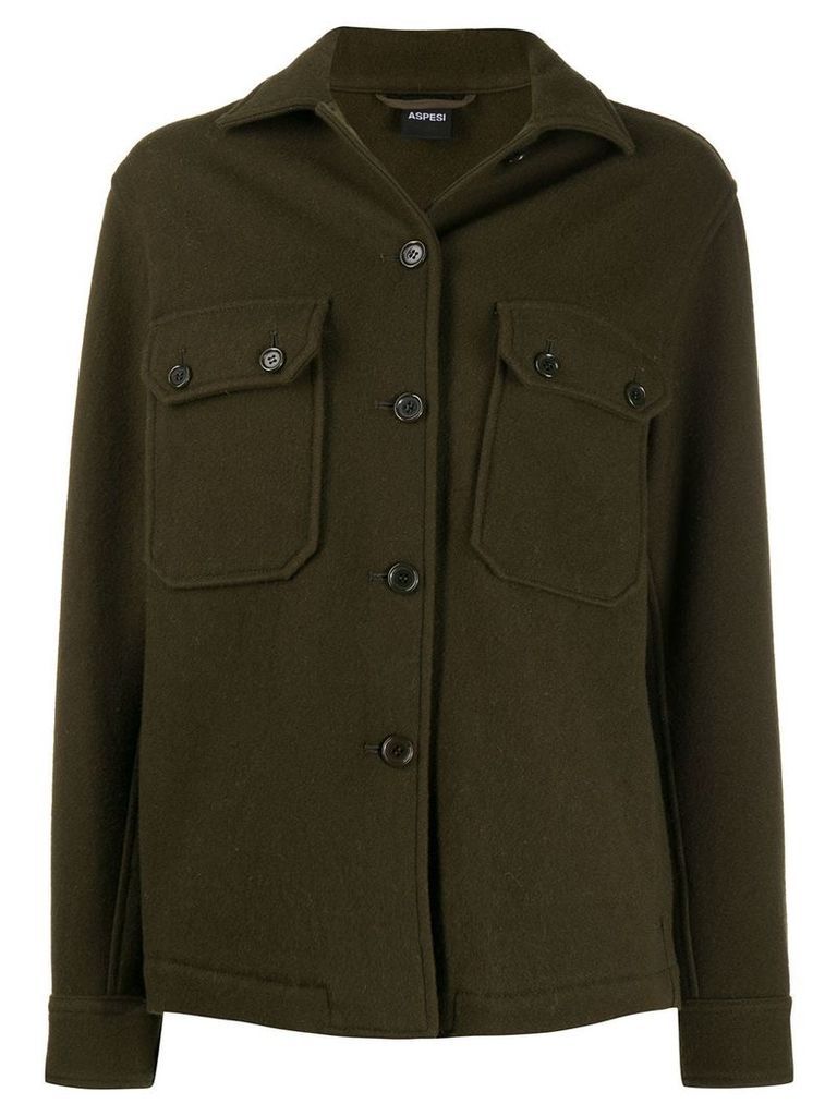 Aspesi fitted wool jacket - Green