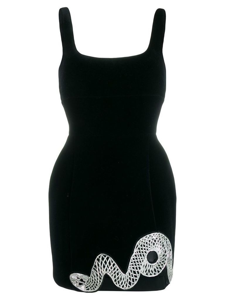 David Koma slithering snake mini dress - Black