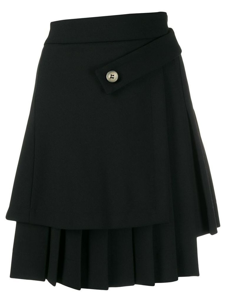 Off-White asymmetric pleated mini skirt - Black
