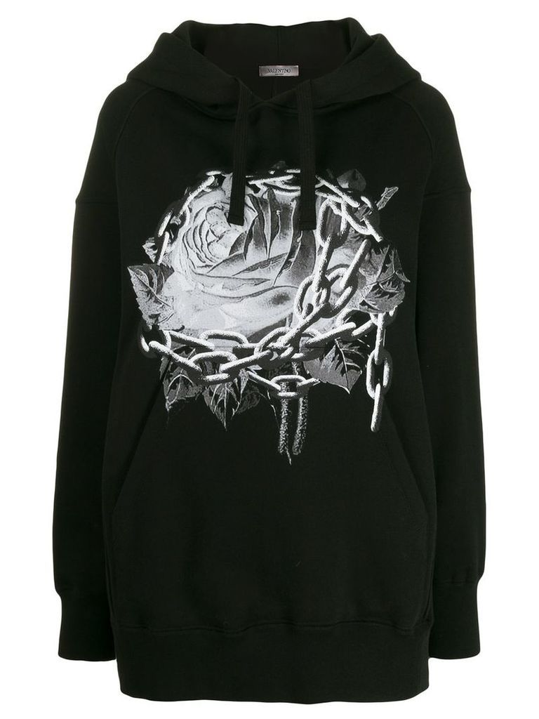 Valentino x Undercover Chain Rose hoodie - Black