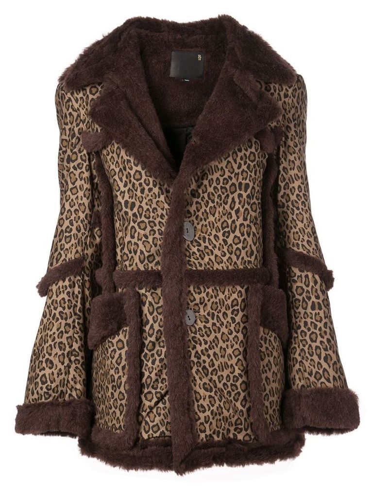 R13 leopard-print coat - Brown