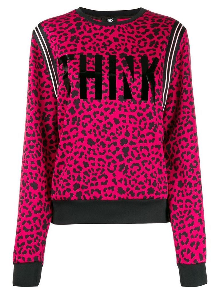 LIU JO Think leopard print jumper - PINK