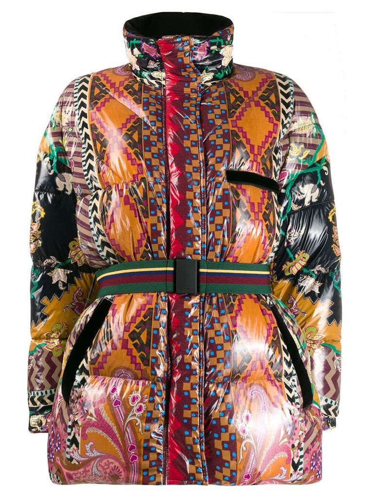 Etro abstract duck down puffer jacket - Black