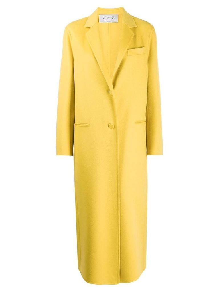 Valentino single breasted overcoat - Yellow
