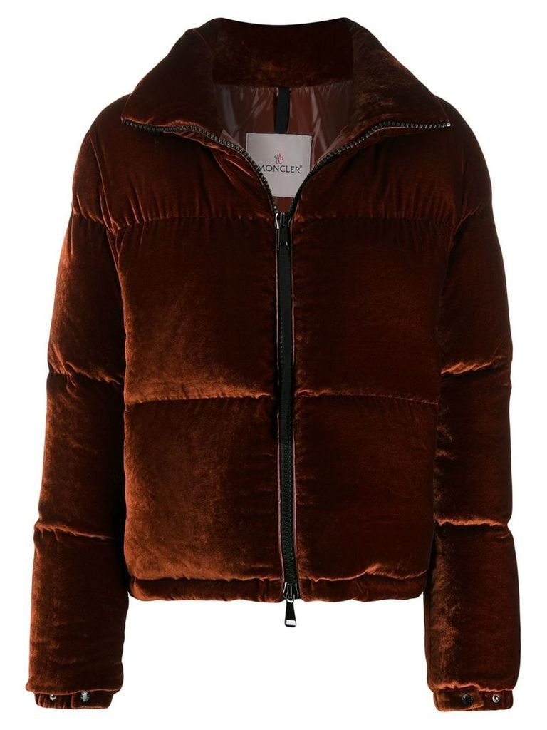 Moncler high-neck padded jacket - Brown
