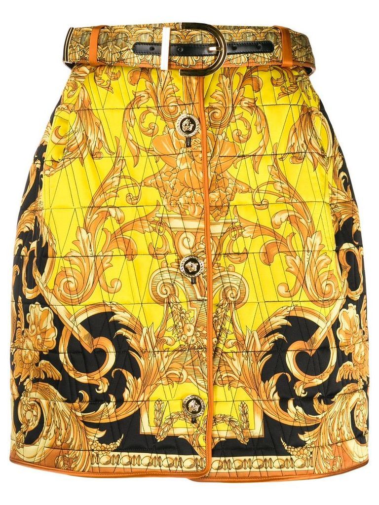 Versace Barocco print skirt - Yellow