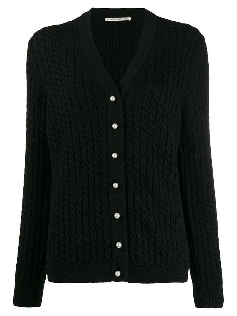 Alessandra Rich cable knit cardigan - Black