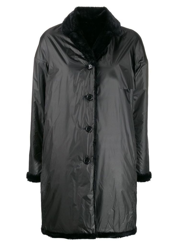 Aspesi reversile hooded coat - Black