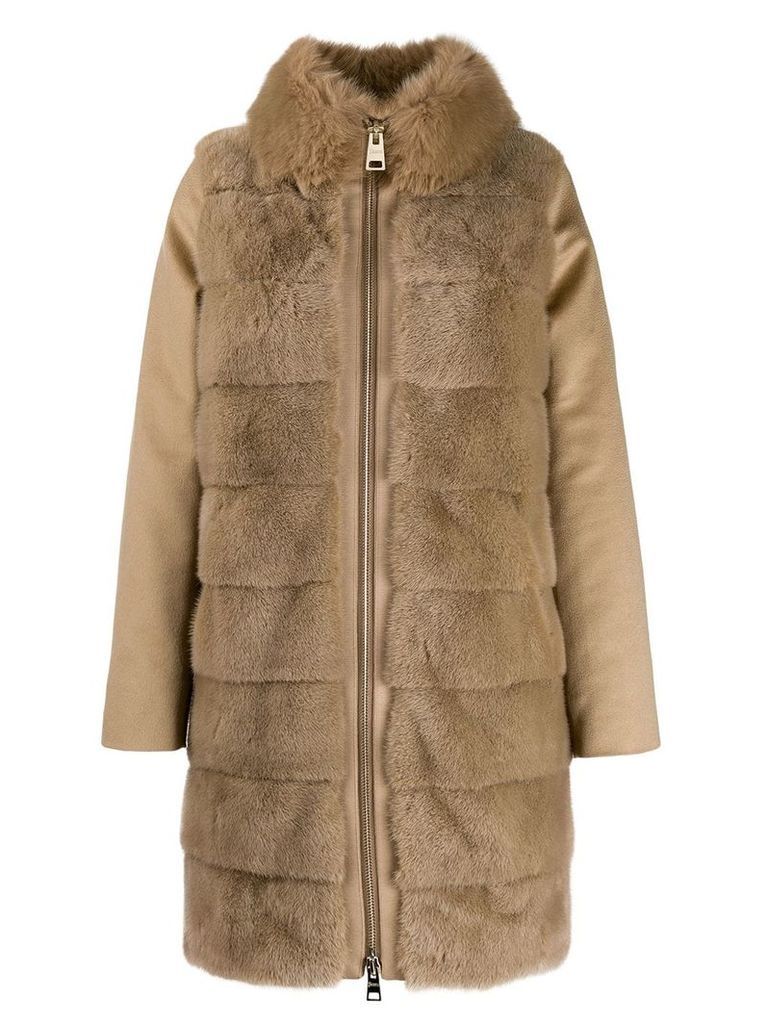 Herno faux fur coat - Brown