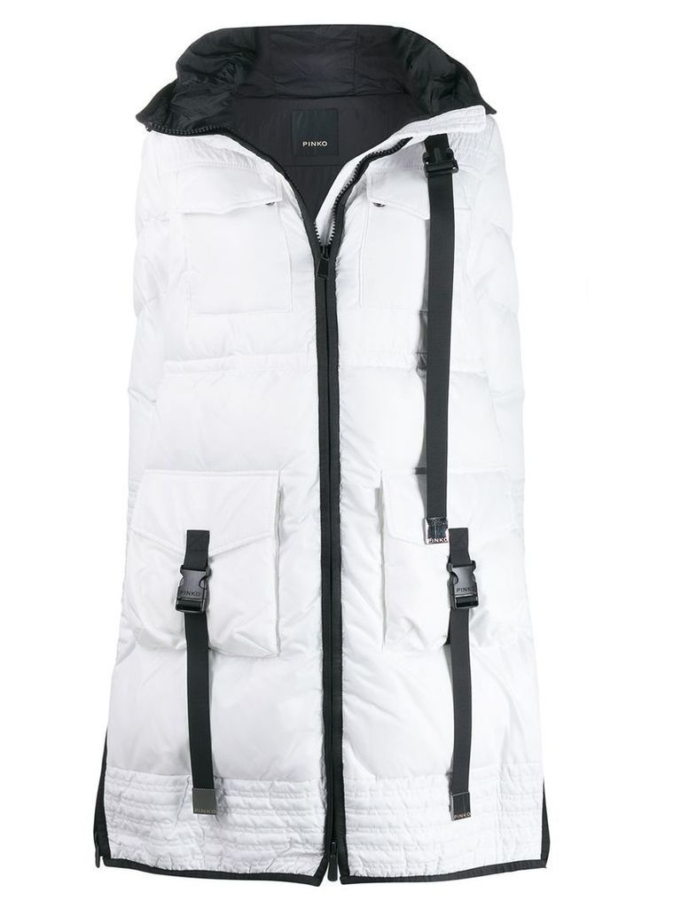 Pinko padded zip-front coat - White