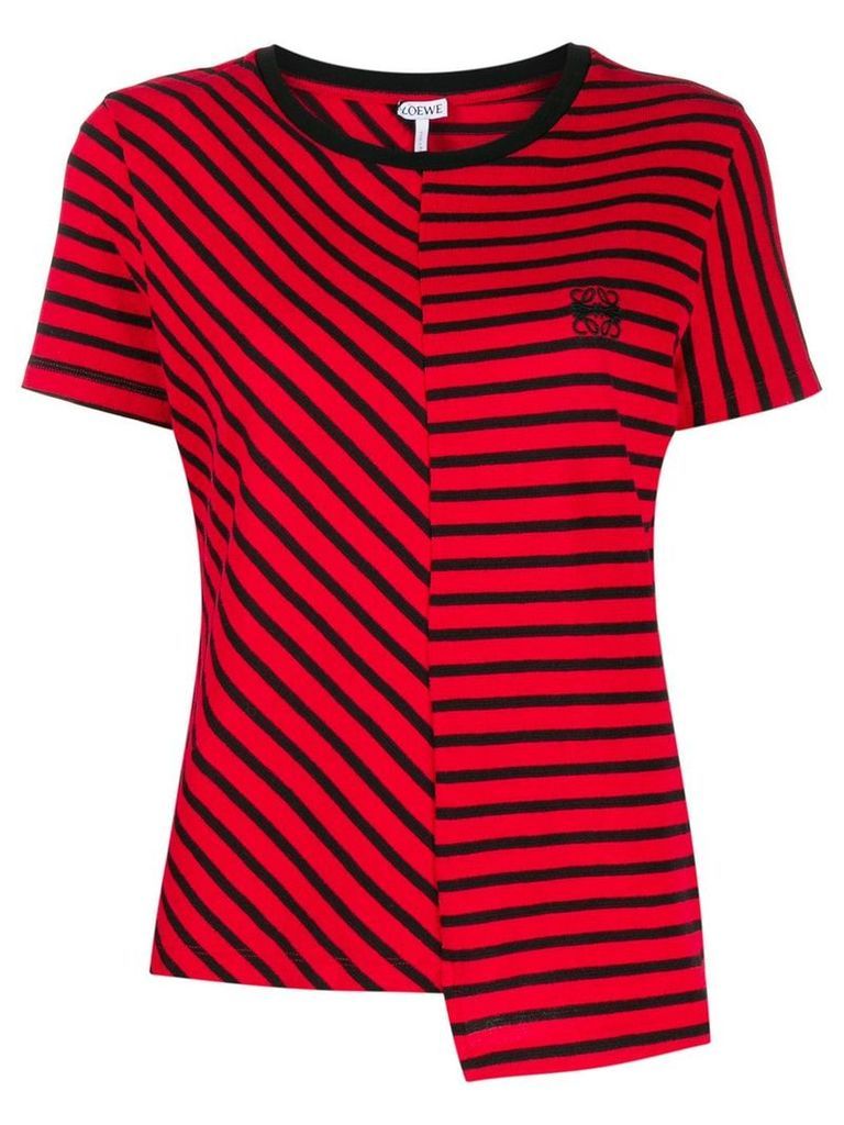 Loewe asymmetric striped T-shirt - Red
