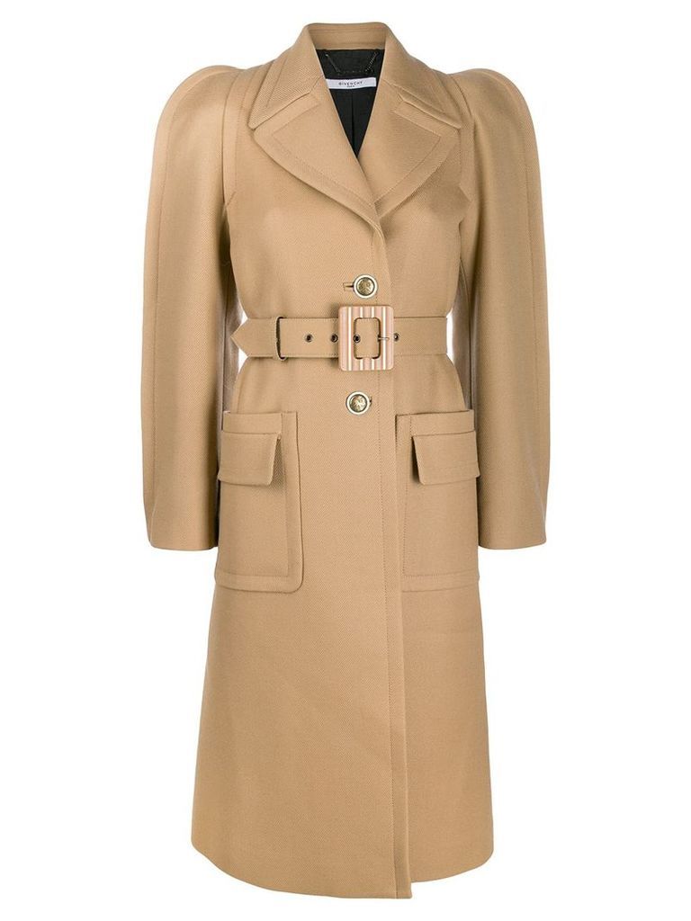 Givenchy single-breasted belted coat - Brown