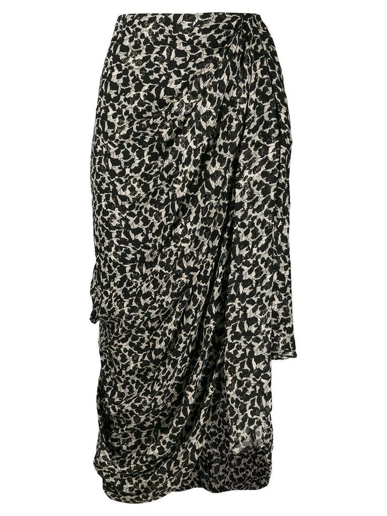 Isabel Marant Ixora asymmetric draped skirt - Black