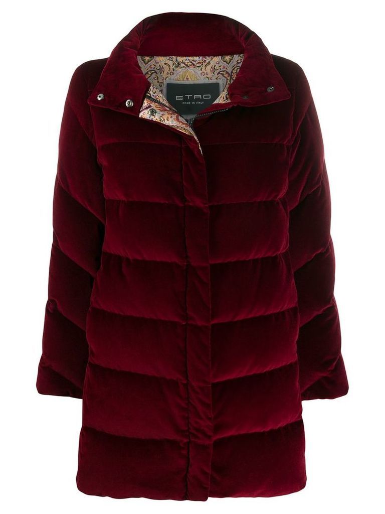 Etro padded zip up coat - Red