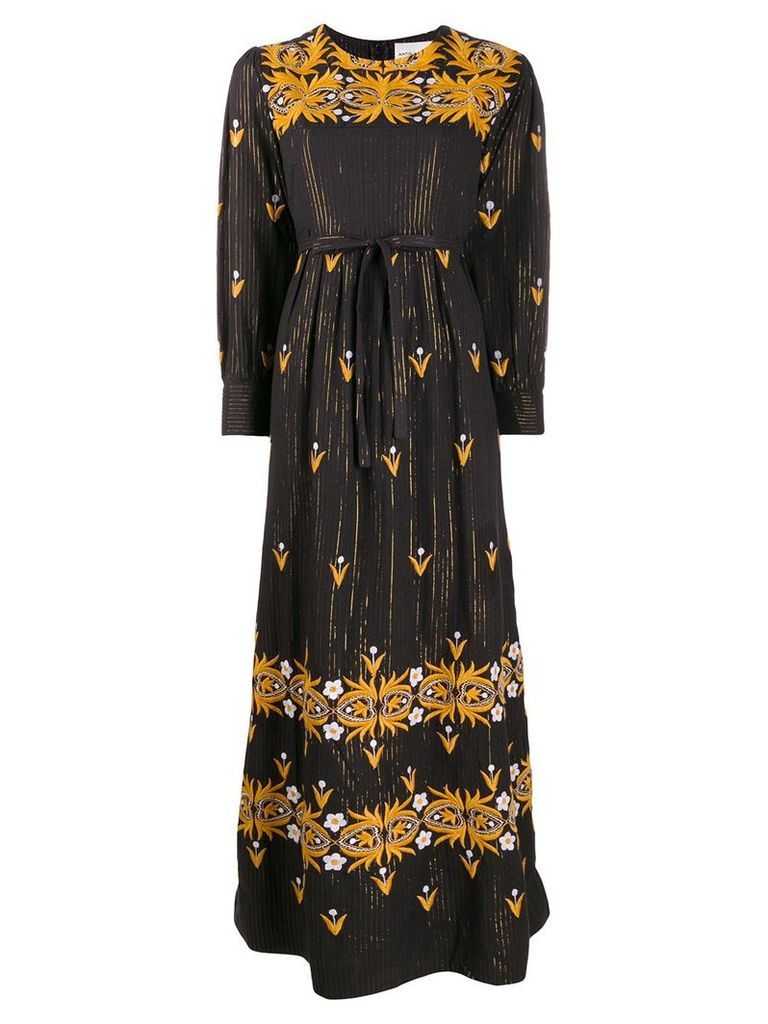 Antik Batik embroidered cotton maxi dress - Black