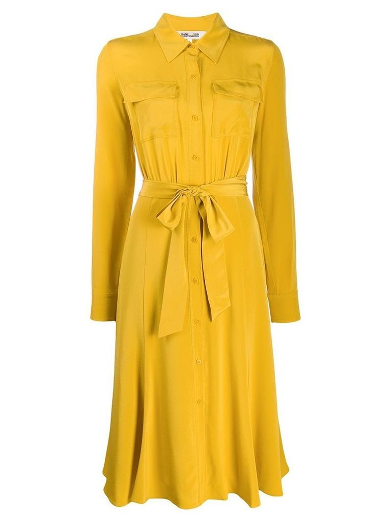 DVF Diane von Furstenberg tie-waist shirt dress - Yellow