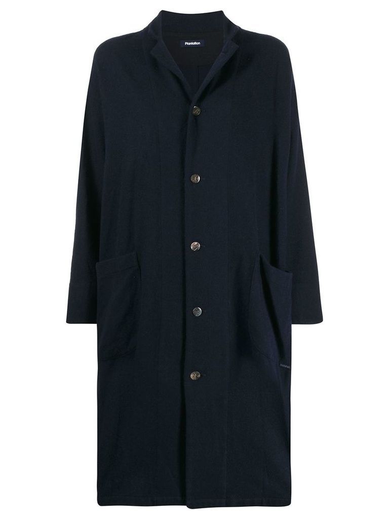 Plantation fitted single-breasted coat - Blue