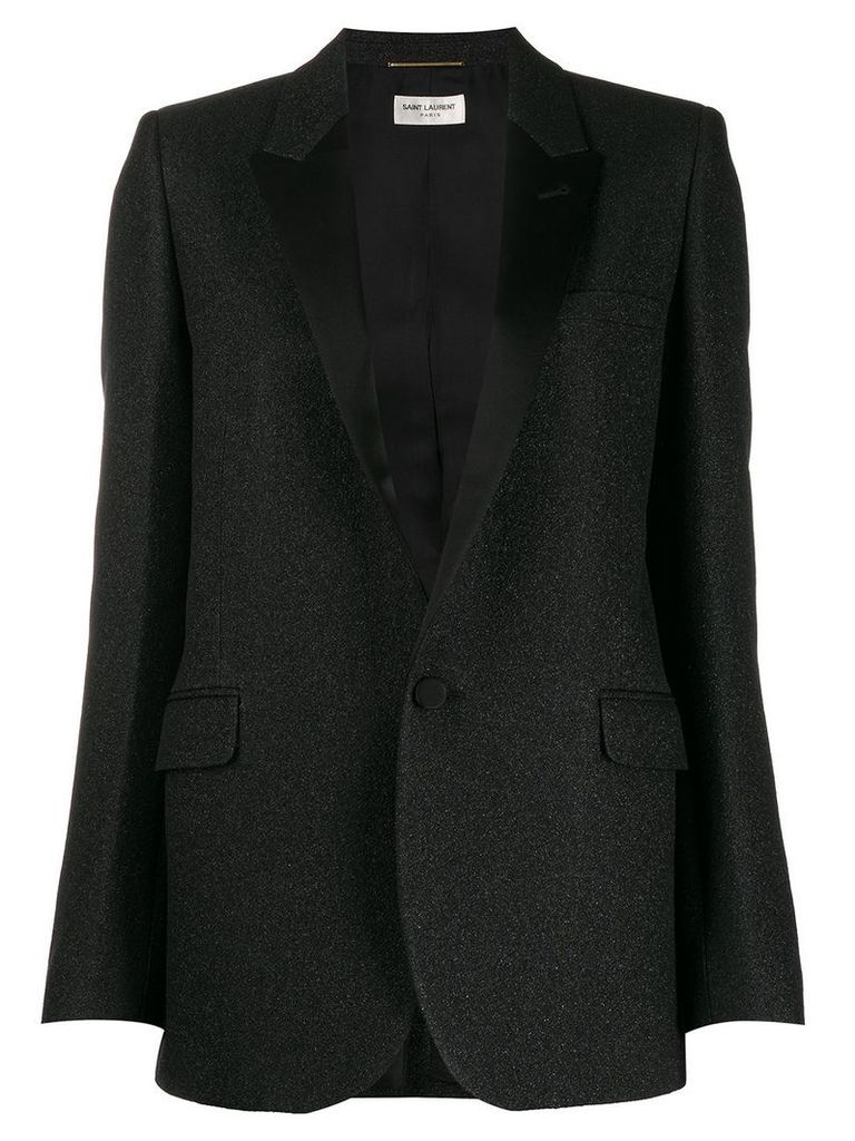 Saint Laurent single-breasted textured blazer - Black