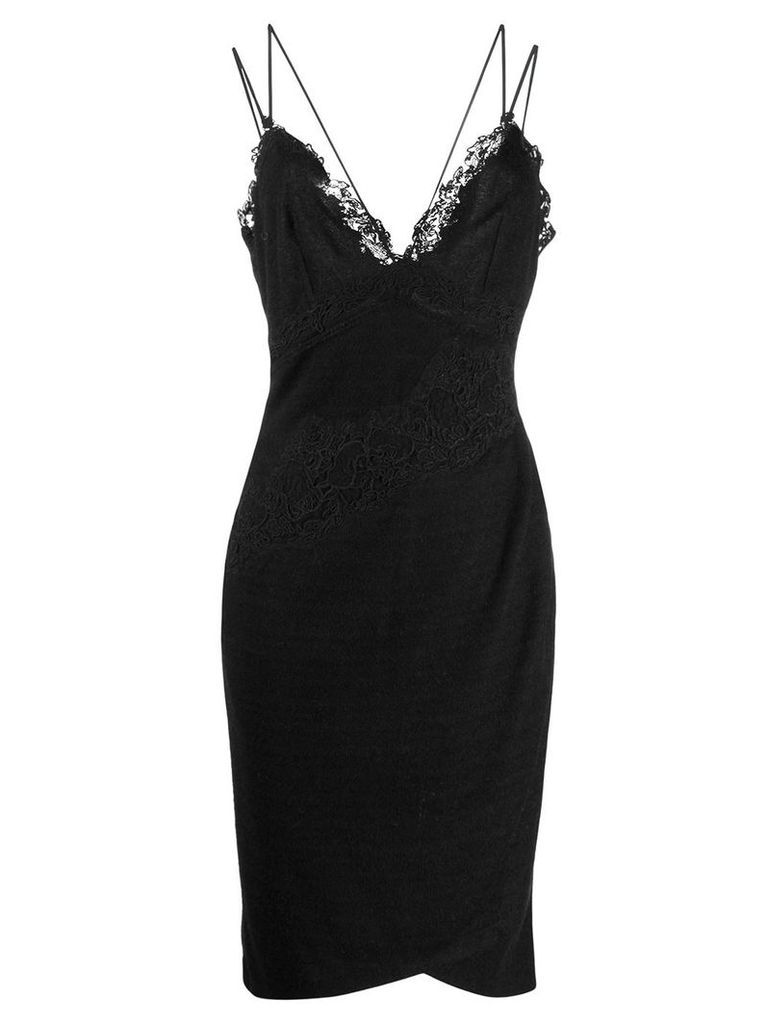 Ermanno Scervino lace trim knitted dress - Black