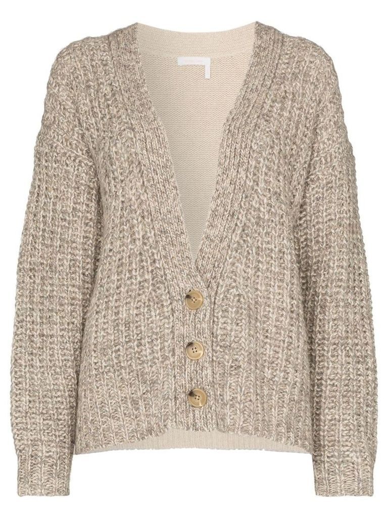 See By Chloé two-tone knitted cardigan - Brown