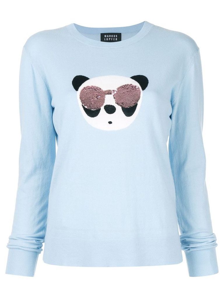 Markus Lupfer Tracy Panda sequin sweater - Blue
