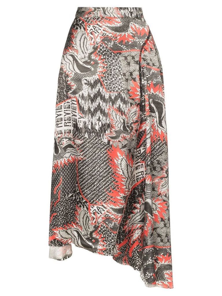 Rave Review dragon print drape skirt - PRINTED